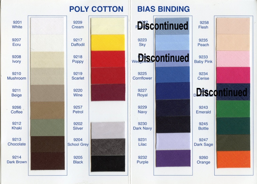 Poly Cotton Bias Binding Centre-fold to 25mm.